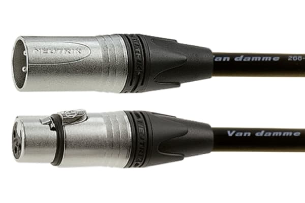 Product image for 1PR DMX LEAD 5 PIN XLR BLACK 3M