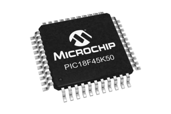 Product image for MCU,PIC18F45K50,48MHz,32KB Flash,TQFP44