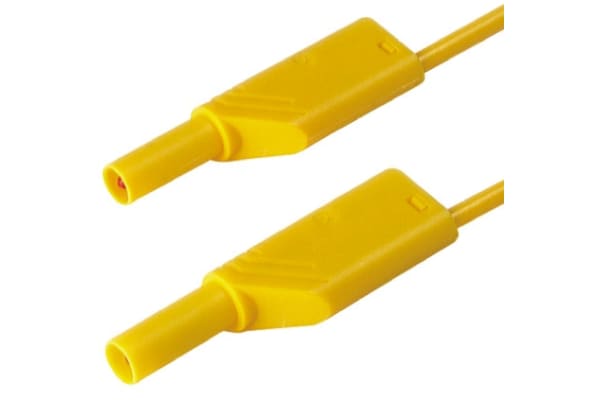 Product image for 4MM SAFETY TEST LEAD,100CM,YELLOW,32A