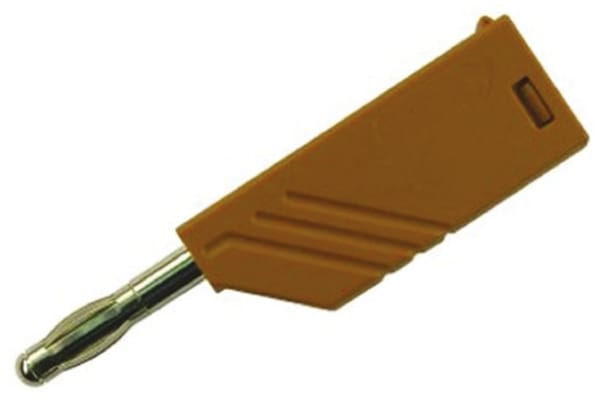 Product image for Hirschmann Test & Measurement Brown Male Banana Plug - Screw Termination, 30 V ac, 60V dc, 24A