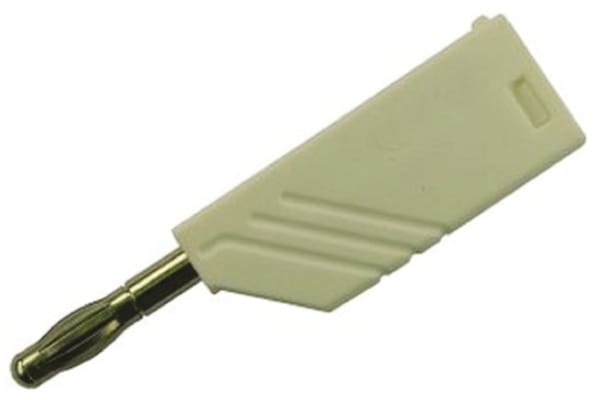 Product image for Hirschmann Test & Measurement White Male Banana Plug - Screw Termination, 30 V ac, 60V dc, 24A
