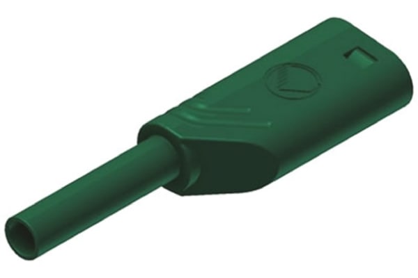 Product image for 2mm safety stackable plug,green,CAT III