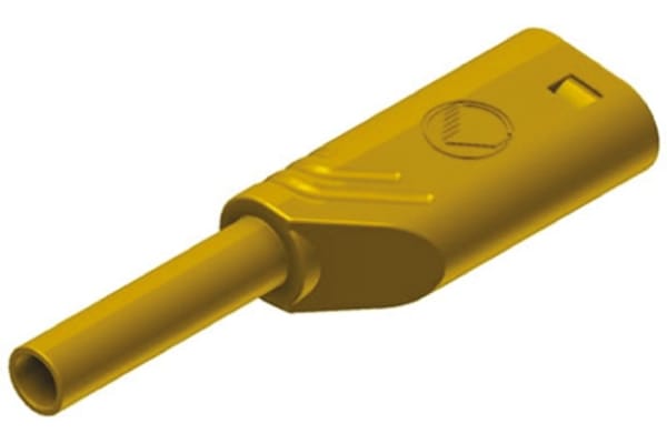 Product image for 2mm safety stackable plug,yellow,CAT III