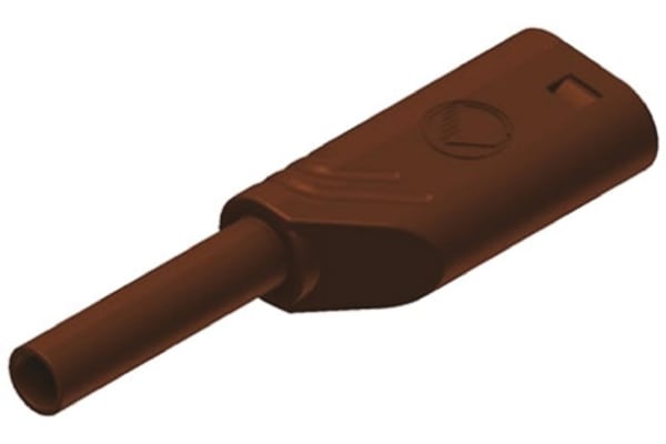 Product image for 2mm safety stackable plug,brown,CAT III
