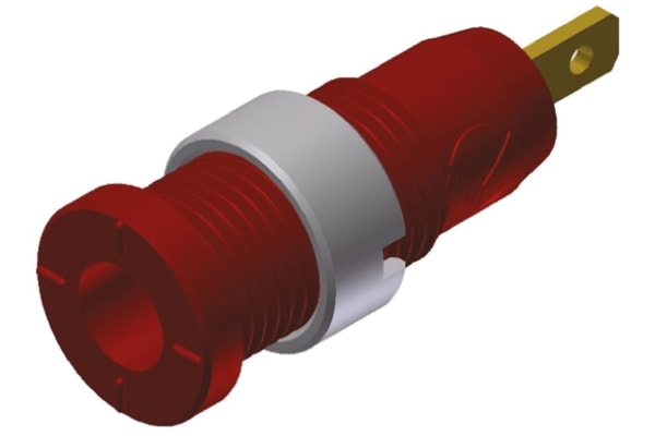 Product image for 2mm safety panel socket,red,10A,CAT III