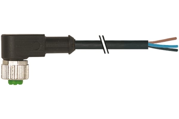 Product image for M12 FEMALE CONNECTOR 90 CABLE 10M,4W