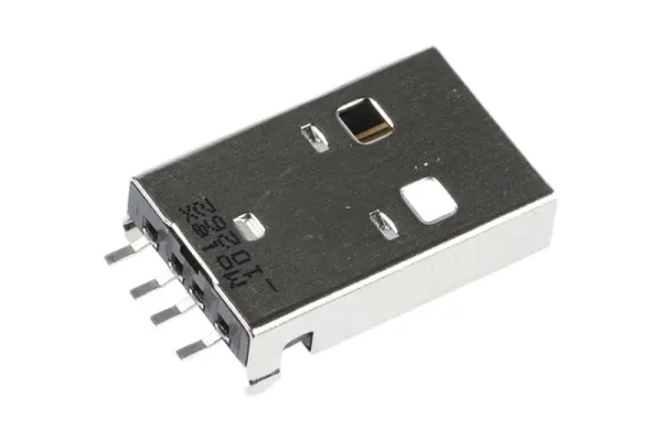 Product image for Molex, Right Angle, SMT, Plug Type A 2.0 USB Connector
