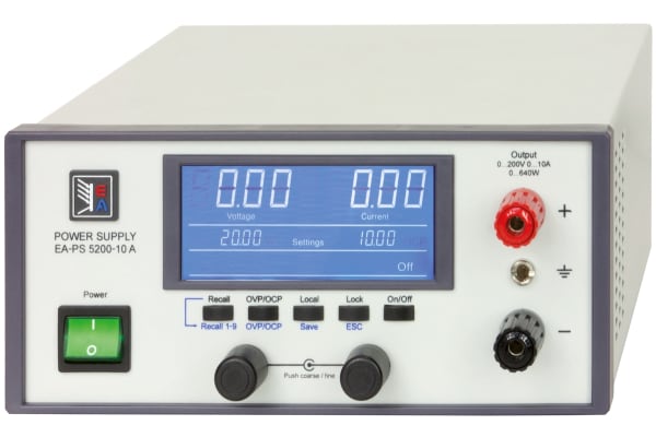 Product image for EA Elektro-Automatik Bench Power Supply, , 640W, 1 Output , , 0 → 200V, 10A