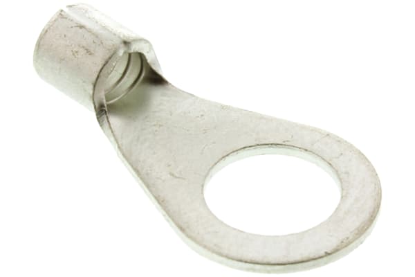 Product image for RS PRO Uninsulated Crimp Ring Terminal, #10 Stud Size, 1.5mm² to 2.5mm² Wire Size