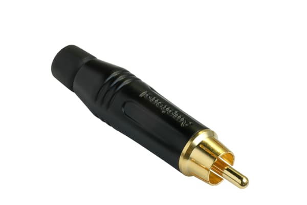 Product image for RCA Plug, black Flex coloured grommet.