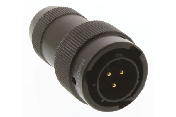 Product image for Plug with cable gland 3 way pin contacts