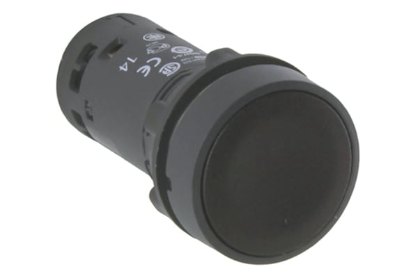 Product image for 22mm Push button Flush NO NC Black