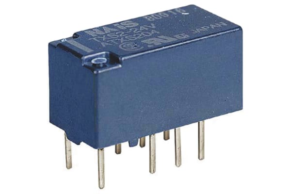 Product image for Relay,DPDT-NO/NC,1A,Ctrl-V 24DC,PCB Mnt