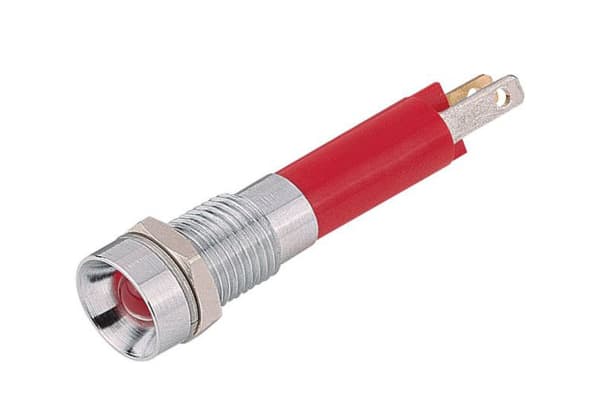 Product image for 8MM RECESSED LED INDICATOR, RED 24V