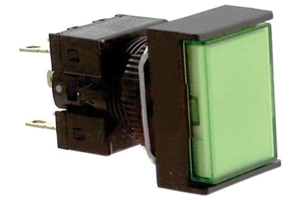 Product image for Pushbutton, Illuminated DPDT 24V GREEN