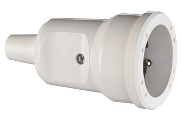 Product image for PVC INLINE SHUTTERED FRENCH SOCKET WHITE