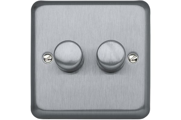 Product image for 2WAY 250W DOUBLE DIMMER BRUSHED CHROME