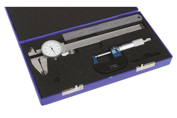 Product image for Dial Caliper, Micrometer & Rule Set