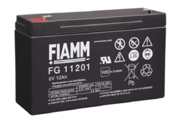 Product image for FIAMM LEAD ACID BATTERY 6V 12AH