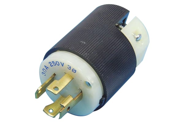 Product image for Hubbell USA Mains Plug NEMA L15-30P, 30A, Cable Mount, 250 V ac