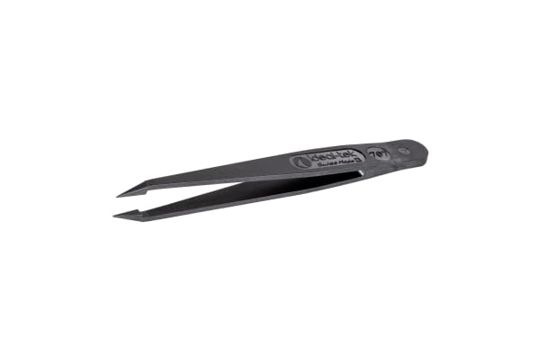 Product image for FULL PLASTIC TWEEZERS FINE TIP BLACK ESD