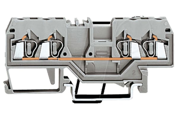 Product image for 4 Conductor DIN Rail Terminal Block Grey