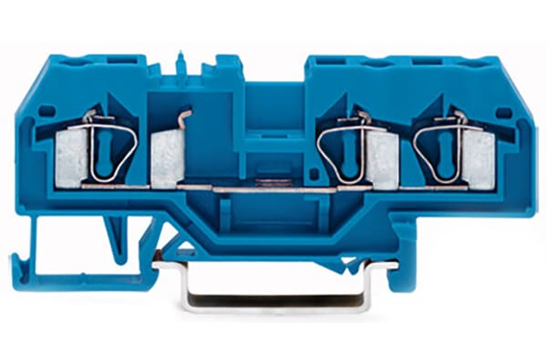 Product image for 3 Conductor DIN Rail Terminal Block Blue