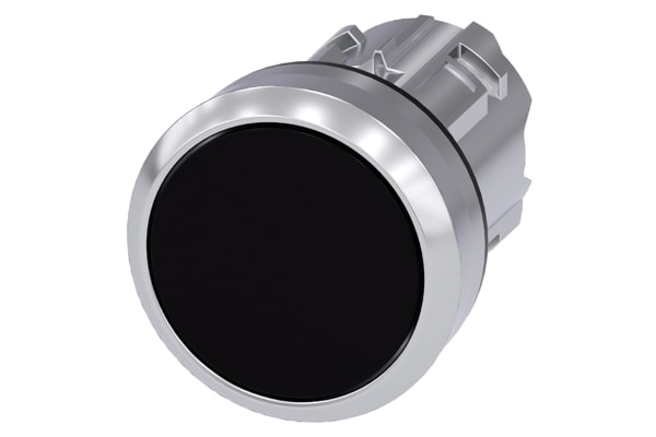 Product image for Pushbutton, 22mm, round, metal, black