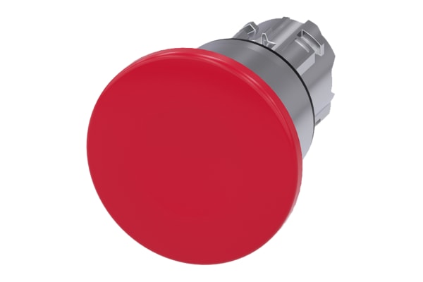 Product image for Mushroom pushbutton, 22mm, round, red