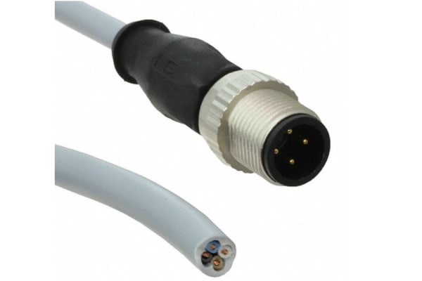 Product image for M12 CABLE ASSEMBLY A-COD ST/- M/- 10,0M