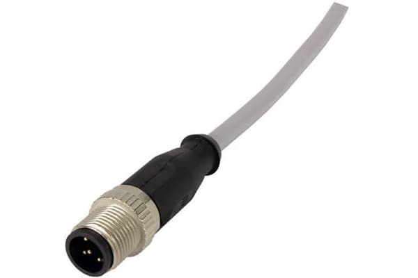 Product image for M12 Cable Assembly A-cod st/st m/f 1,0m