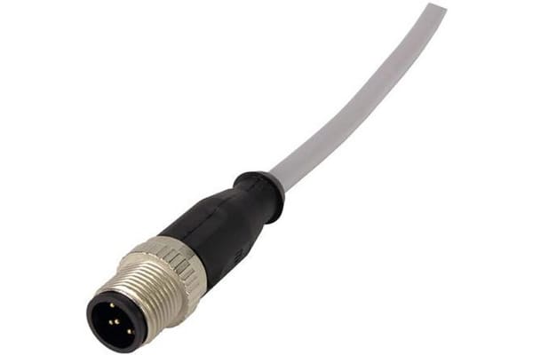 Product image for M12 Cable Assembly A-cod st/st m/f 1,0m