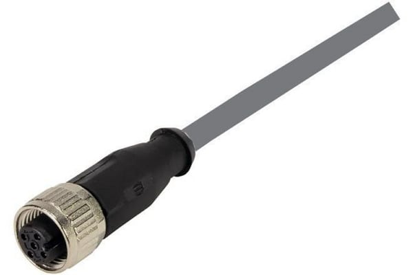 Product image for M12 Cable Assembly A-cod st/- f/- 1,0m