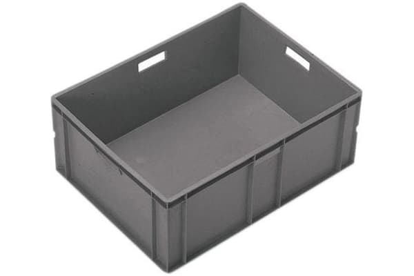 Product image for Schoeller Allibert 60L Grey PE7 Large Stacking Container, 319mm x 600mm x 400mm
