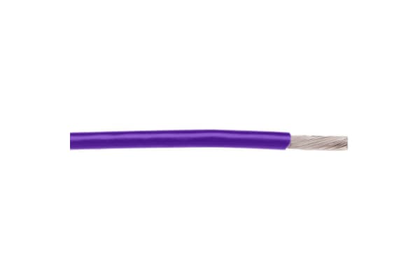 Product image for PTFE HOOK UP WIRE 28AWG 250V VIOLET 30M