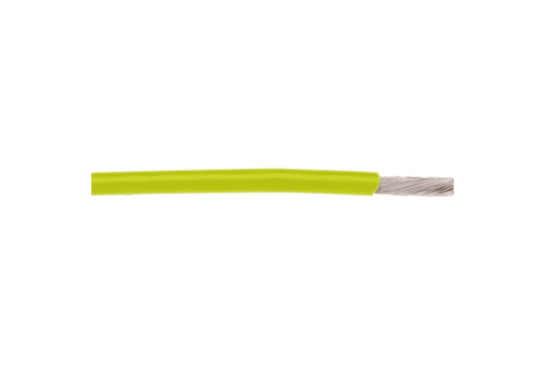 Product image for PTFE HOOK UP WIRE 28AWG 250V YELLOW 30M