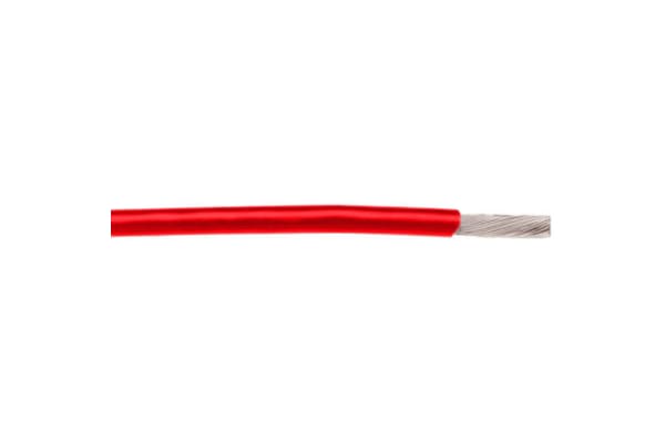 Product image for PTFE HOOK UP WIRE 26AWG 250V RED 30M