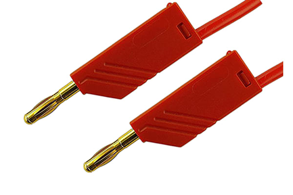 Product image for 4mm stackable plug 25cm test lead, red