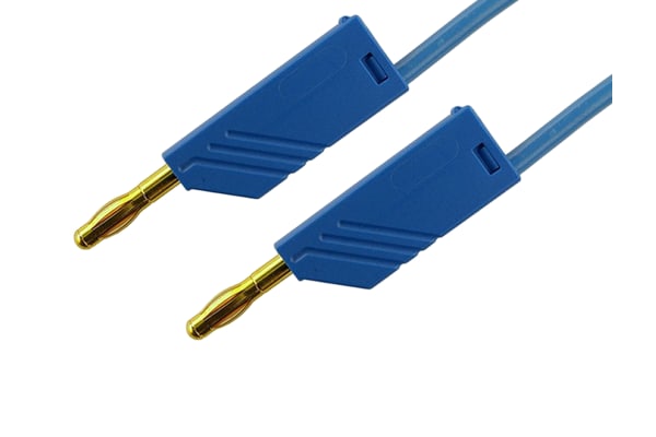 Product image for 4MM STACKABLE PLUG 25CM TEST LEAD, BLUE