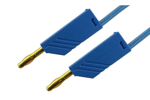 Product image for 4MM STACKABLE PLUG 1M TEST LEAD, BLUE