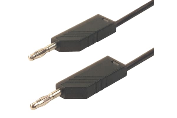 Product image for 4mm stackable plug 1.5m test lead, black
