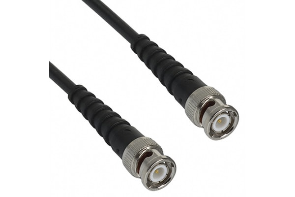 Product image for BNC PLUG/PLUG BOOTED BLACK LEAD 609MM