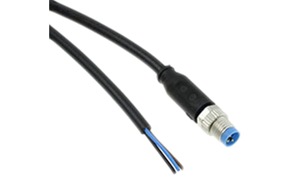 Product image for M8X1.0 STRAIGHT PLG 3P PIGTAIL 1.5M