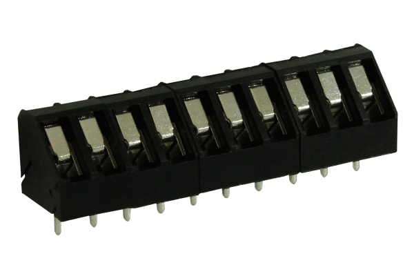 Product image for 5mm PCB terminal block, 45 degree, 10P