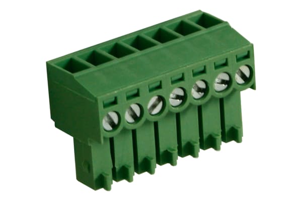 Product image for 3.5mm PCB terminal block, R/A plug, 7P