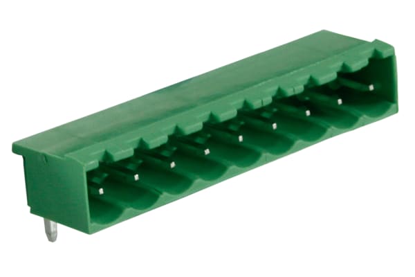 Product image for 5.08 PCB terminal block, R/A header, 9P