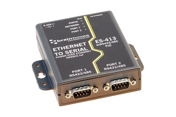 Product image for 2 PORT RS422/485 POE ETHERNET TO SERIAL