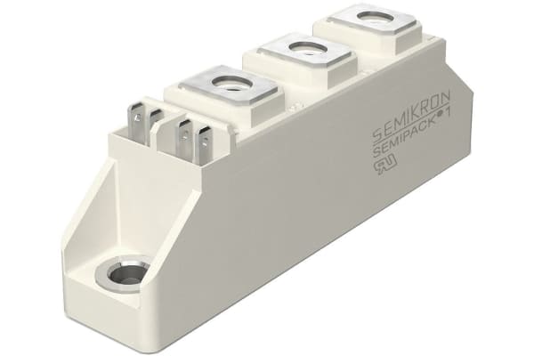 Product image for Semikron, SKKT 92/12 E, Dual Thyristor Module, SCR, 106A 1200V, 7-Pin A 46