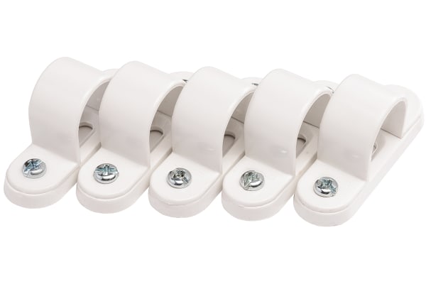 Product image for White PVC saddles for conduit,25mm