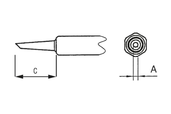 Product image for NT spade tip for WSL station,1.2mm